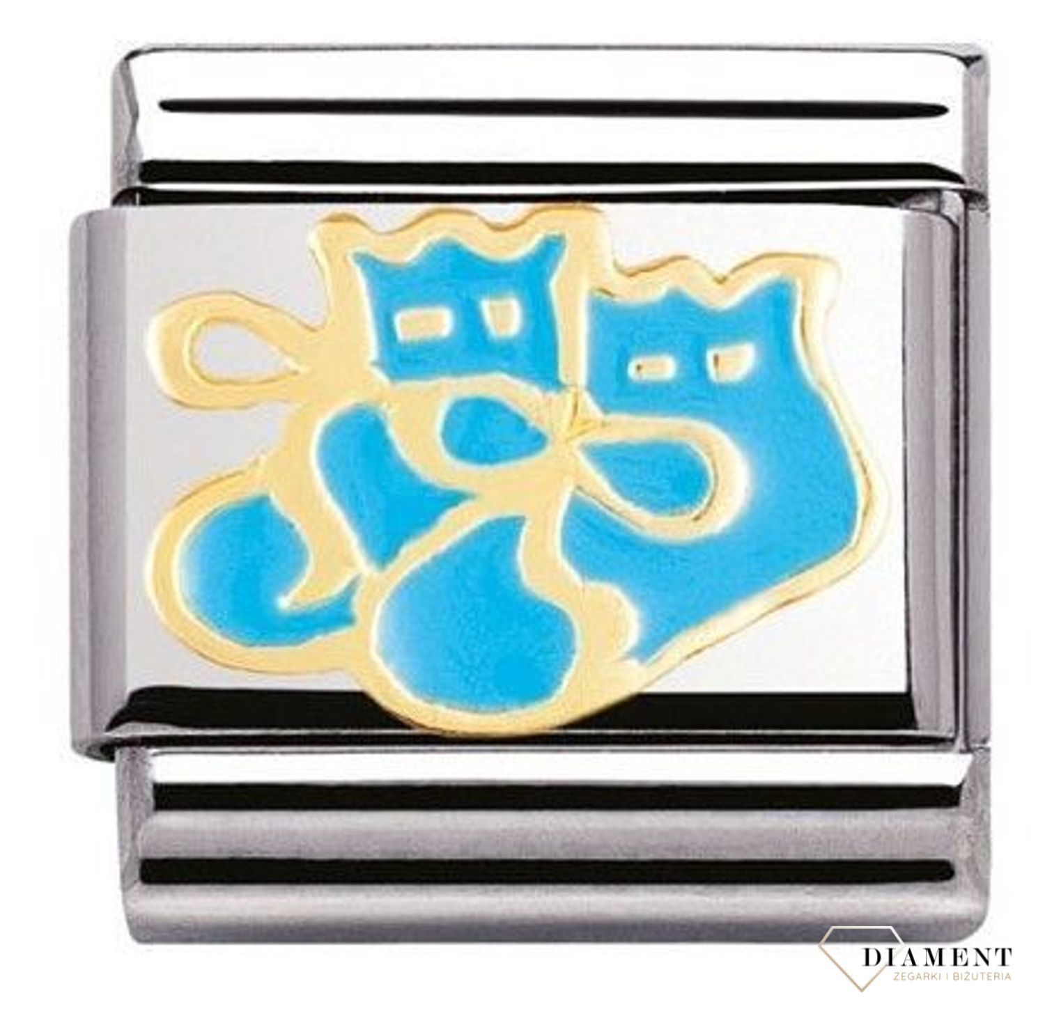 Nomination - Link 18K zawieszka złoto 'Niebieskie buciki' 030228 14 biżuteria nomination nomination zawieszki nomination baza.jpg